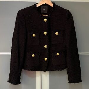 Mango Tweed Jacket with Pockets - Size XS